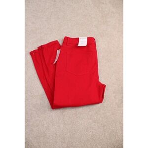 Womens Liz Claiborne Slim Leg Ankle Pants Size 12P‎ Cabaret Red New $48.00